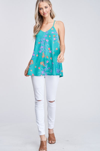 Bit Of A Flirt Floral Top - Green