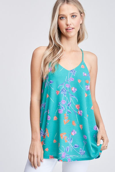 Bit Of A Flirt Floral Top - Green