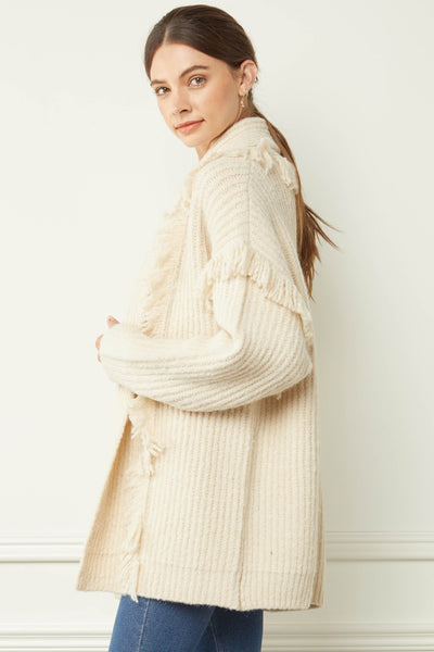 Moxie Fringe Cardigan - Taupe