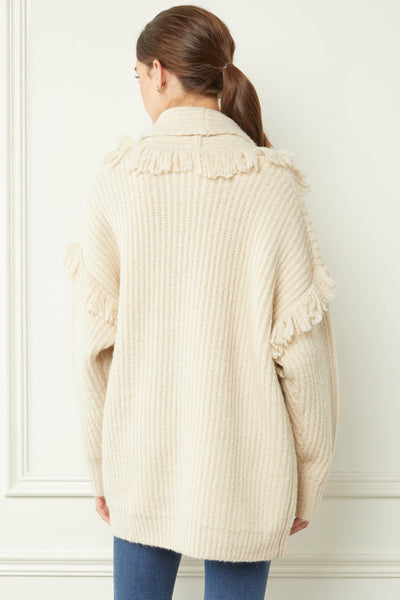 Moxie Fringe Cardigan - Taupe