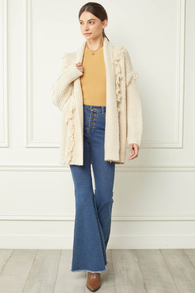 Moxie Fringe Cardigan - Taupe