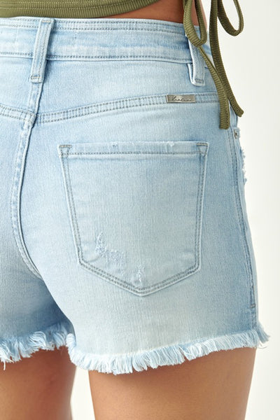 Janie High Rise Button Up Jean Shorts