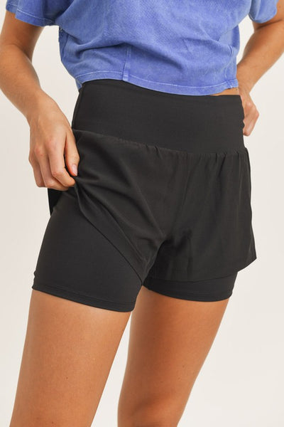 Doubled Layered Shorts - Black