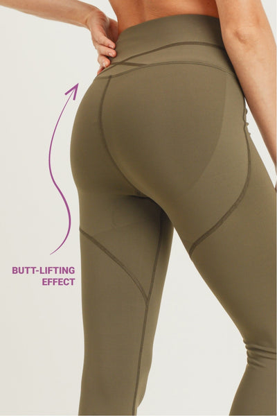 Booty Lift Leggings - Olive