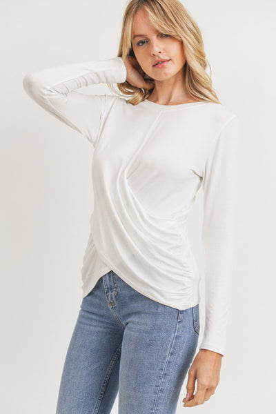 Own It Drape Front Top - White