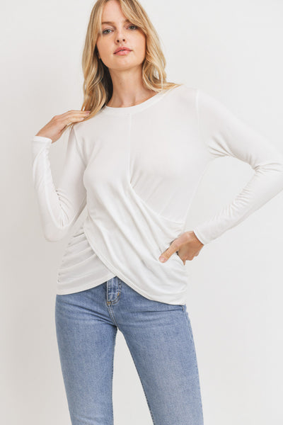 Own It Drape Front Top - White