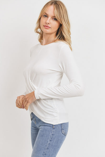 Own It Drape Front Top - White