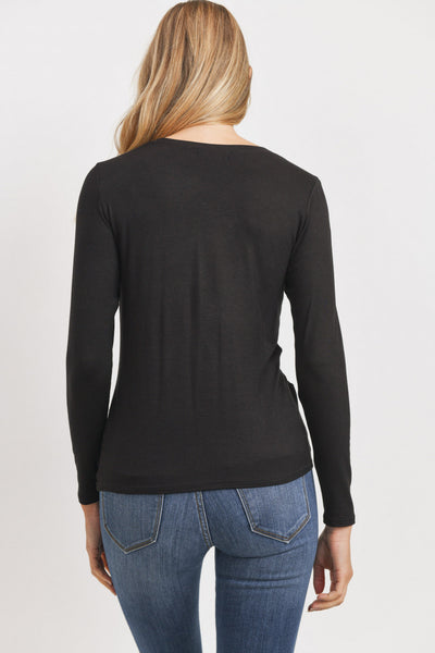 Own It Drape Front Top - Black