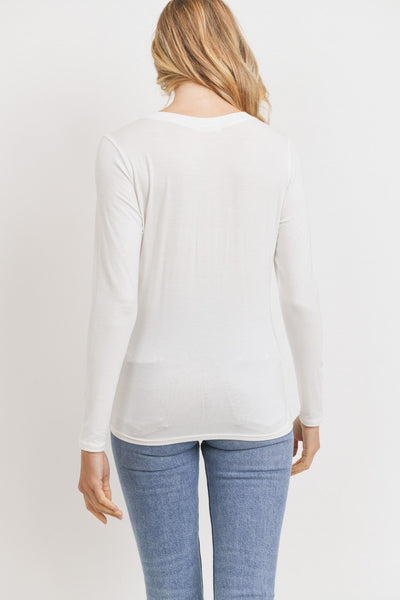 Own It Drape Front Top - White