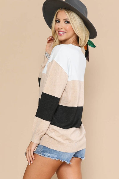 Lena Color Block Sweater