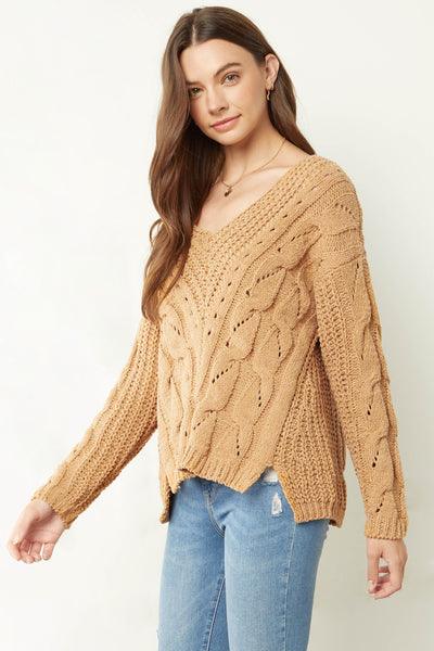 Fallon Chenille Sweater - Camel