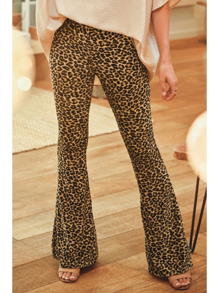 Let My Heart Run Wild Leopard Flare Pants