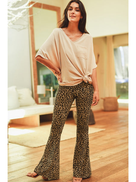 Let My Heart Run Wild Leopard Flare Pants
