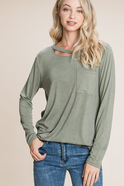 Ava Long Sleeve Top - Olive