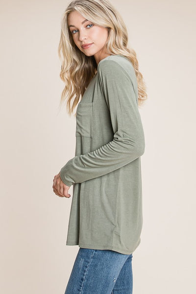 Ava Long Sleeve Top - Olive