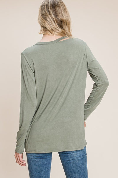 Ava Long Sleeve Top - Olive