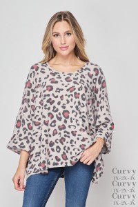 Marlee Leopard Top - Burgundy