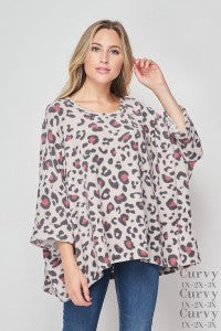 Marlee Leopard Top - Burgundy