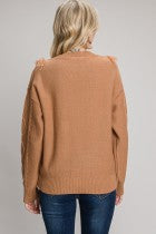 Maya Fringe Sweater - Taupe