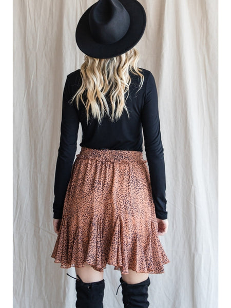 Hannah Leopard Skirt - Taupe