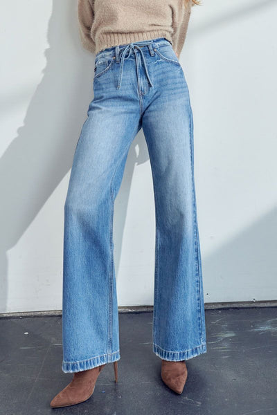 Tie Waist High Rise 90's Flare Jean