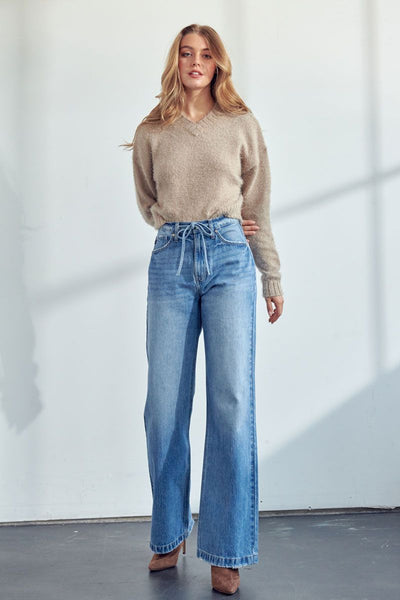 Tie Waist High Rise 90's Flare Jean
