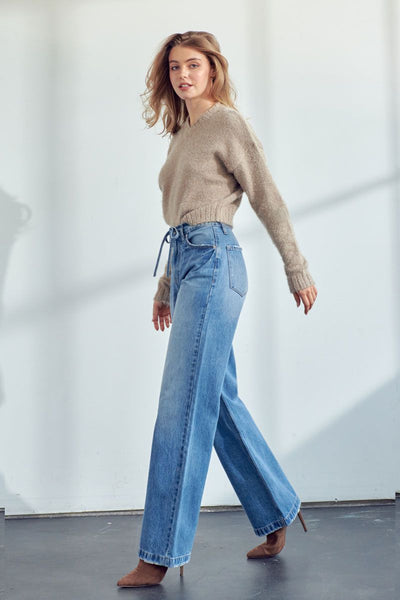 Tie Waist High Rise 90's Flare Jean