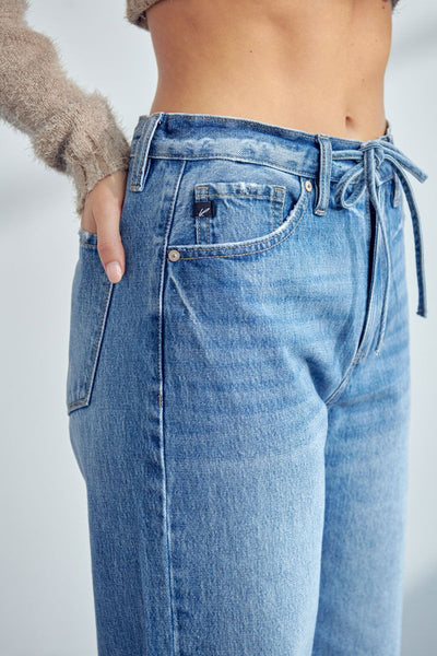 Tie Waist High Rise 90's Flare Jean