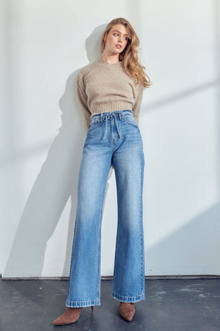 Tie Waist High Rise 90's Flare Jean