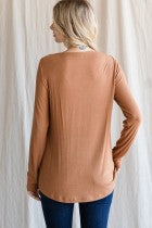 Lyra Lace V-Neck Top - Toffee