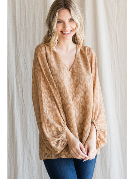 Elliana Leopard Top - Toffee